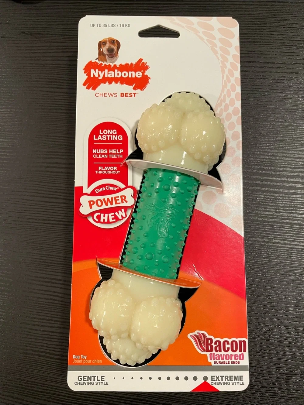 Nylabone. Power Chew Bacon Flavored  Dog Chew Toy